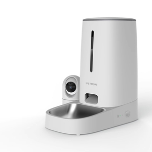 Distributeur automatique de nourriture pour animaux de compagnie CITICITY en acier inoxydable intelligent avec Wi-Fi, charge automatique, caméra à distance et contrôle par application mobile pour chiens - Product Image 1