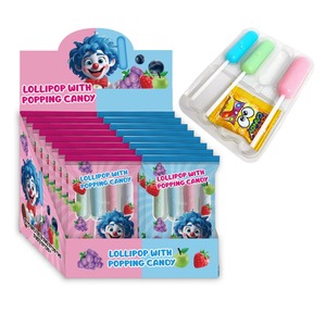 Sucettes en gros, assortiment de 4 sucettes avec 1 sachet de bonbons pétillants, design amusant, bonbons et sucettes - Product Image 5