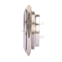 Bouton poussoir momentané miniature ultra-fin en métal de 30 mm, étanche, éclairé par LED bleue 12V