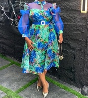 Robe tendance pour femmes grandes tailles, imprimé tie-dye coloré, été-printemps, provenant d'Europe et d'Amérique, vêtements africains, boubou marocain