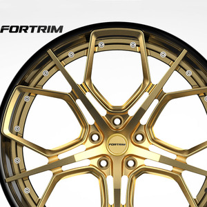 Ruedas Forjadas FORTRIM de 2 Piezas, Cromadas Doradas, 5x112, 5x114.3, 5x120, de 18, 19, 20, 21 y 22 Pulgadas - Product Image 3