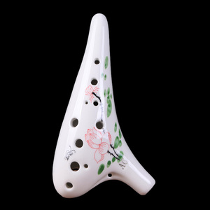 Ocarina de 12 Orificios en Azul y Blanco, Flauta de Cerámica Pintada a Mano, Instrumento Musical Nacional Tradicional Chino para la Enseñanza Musical - Product Image 2