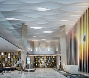 Trần giả thiết kế lượn sóng ARC nhôm tấm Trần không thường xuyên Dải vách ngăn Trần cho hội trường Mall cửa hàng trang trí văn phòng nhà - Product Image 6