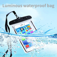 Sacs de téléphone lumineux colorés imperméables à la poussière PVC Yanyard sacs de téléphone portable pour la natation pour les filles