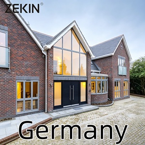 Zekin Germany Project Engineering Ce Certified Aluminum Window Tempered Glass Entry Door Energy Efficient Fixed Picture Windows - Product Image 1