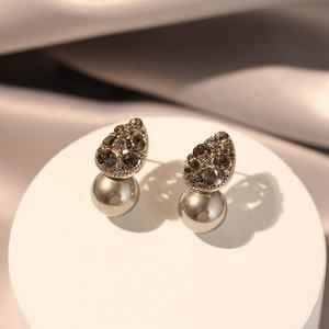 New Copper Pearl <b>Stud</b> <b>Earrings</b> Gold Plated Geometric S925 Silver Retro High End Personalized Design Luxury <b>Small</b> - Product Image 1