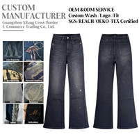 Pantalon en jean vintage taille haute coupe bootcut avec strass, style Y2K, pour femme, coupe régulière, effet push-up, rehausseur de silhouette, lavable, OEM ODM