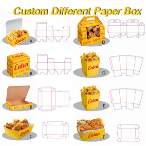 Emballage Paquete de hamburguesas Caja de hamburguesas Contenedor para llevar Desechable Hamburguesa Pan Hot Dog Embalaje de alimentos - Product Image 6