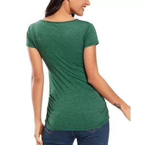 Shanhao <span class=keywords><strong>collezione</strong></span> estiva nuove magliette da donna a maniche corte annodate prige da donna gravidanza t-shirt da donna - Product Image 5