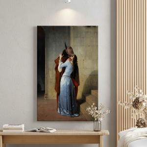 Francesco Hayez The Kiss: Printed Canvas Artwork, Classic Romance,<b>WRAPPED</b> CANVAS - Product Image 3