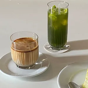 Стеклянное производство винтажное пиво круглая вода фруктовый сок лед напитки молоко чай стеклянная чашка