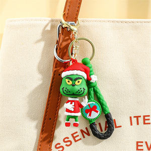 Neuer Weihnachts-Schlüsselanhänger Grünes Fell-Monster Deko-Puppe Grenzüberschreitender Bestseller - Product Image 5
