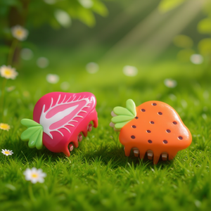 Pinces à cheveux Angelina Fraise 5,5 cm, design fruits en plastique, pour enfants, usage quotidien - Product Image 5