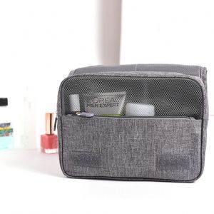 Sac de toilette de voyage en plein air, boîte de rangement pour batterie externe, cordon de données, sac de rangement pour cosmétiques à trois couches, vente en gros - Product Image 5