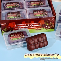 Jouet en plastique anti-stress à rebond lent, sonore et croustillant, fait main, en forme de chocolat moelleux, best-seller transfrontalier - Coffret cadeau