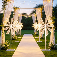Lampe de sol LED en forme de moulin à vent, avec paillettes acryliques, pour la décoration d'allées de mariage et d'événements