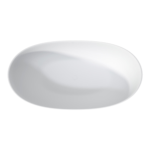 Baignoire ovale autoportante en surface solide blanche mate moderne pour adultes, usage hôtelier - Product Image 3
