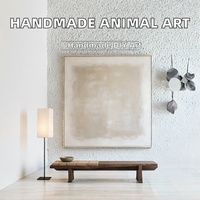 Grande toile abstraite en acrylique faite à la main, art mural minimaliste, impression mate neutre pour le salon, la chambre à coucher, la décoration d'hôtel