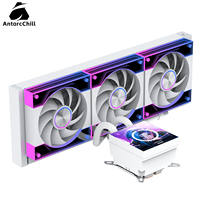 AntarcChill - Cabezal de Refrigeración LCD Giratorio de 360 mm, Radiador de 3.95 Pulgadas, Kit de Refrigeración Líquida con Pantalla Desmontable para Estaciones de Trabajo y Esports