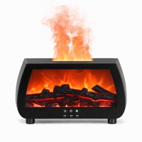 Diffuseur d'arômes à effet de flamme, ultrasonique, 200 ml, humidificateur d'air avec lumière de flamme, télécommande, type-C, pour table, maison, chambre