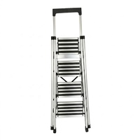 Échelle pliante en aluminium à 4 marches, marches larges antidérapantes, plateau porte-outils, légère, 150 kg, EN 131, haute résistance, pour salle de bain