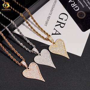 Envío Directo, Joyería Fire, Colgante Hip Hop, Plata 925, Oro Blanco, Oro Rosa, Vvs, Baguette, Moissanita, Diamante, Colgante con Forma de Corazón - Product Image 5