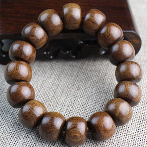 Bracelet en bois de santal doré, perles de 15 mm, style ethnique unisexe, bijoux à porter au quotidien - Product Image 2