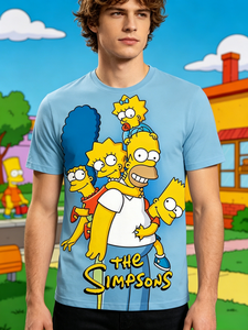 Low-cost Wholesale to Map Custom Casual <strong>Simpsons</strong> 3D Printing Breathable Loose Men's Summer Men's Short-sleeved <strong>T</strong>-<strong>shirt</strong>. - Product Image 3
