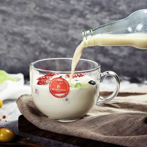 Tasse à café en verre Blinkmax avec logo personnalisé, 460 ml, faite à la main, moderne, pour vin, bière, soda, lait, eau, thé, jus, céréales - Product Image 5