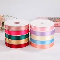 Ruban en satin polyester double face de 2 cm à 2,5 cm, couleur unie, pour la décoration de mariage, les bouquets de fleurs, les emballages de cadeaux de fruits