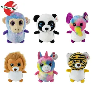 Animaux en peluche panda licorne, grands yeux scintillants, 15 pièces, peluche