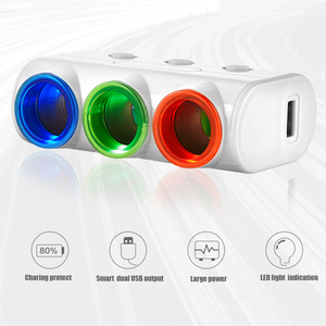 120w smart phone dual usb 3 in 1 <span class=keywords><strong>presa</strong></span> <span class=keywords><strong>accendisigari</strong></span> <span class=keywords><strong>adattatore</strong></span> per caricabatteria da auto 12V 24V - Product Image 5
