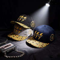 Gorra Snapback Estructurada de 6 Paneles con Visera Plana, Personalizable con Slogan, Gráfico Bordado, Gorra Hip Hop con Borde Estampado, Estilo Urbano