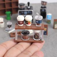 Kit de Modélisme DIY Mini Café : Machine à Café Miniature, Accessoires de Bar, Scène Diorama pour Maison de Poupées, Jouet d'Assemblage, Ornement de Présentation