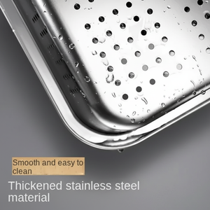 खाद्य-ग्रेड टिकाऊ 201 स्टेनलेस स्टील 60*40 सेमी छिद्रित रसोई कोंडेरों को फ़िल्टर करने के लिए स्ट्रॉबेरी बास्केट - Product Image 4