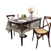 Nappe rectangulaire transparente en PVC, imperméable, résistante à l'huile, sans lavage nécessaire, motif géométrique, style coréen