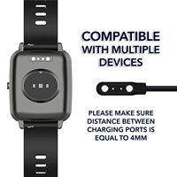 Cable de Carga Magnético USB de 2 Pines y 4 mm para Reloj Inteligente, con Cobre Puro, 60 cm, Negro, Carga Rápida, Universal