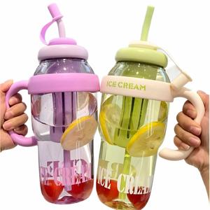 Gobelet en plastique écologique grande capacité 400 ml Lucky Belly avec couvercle et paille, revêtement anti-corrosion, idéal pour le café glacé - Product Image 1