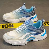 Nouvelles chaussures de sport épaisses pour hommes - Tendance, respirantes en maille, décontractées, confortables pour l'été avec semelle intérieure en matériau de qualité