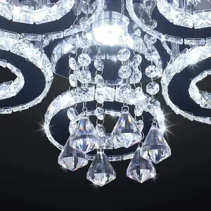 Anpassbare Kristall LED Flush Halterung Chrom Kronleuchter Decke Licht Lampe Lichtquelle