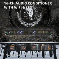 Conditionneur de puissance audio Nuoxun W-1602I 16 canaux avec WiFi, éclairage LED, design stéréo portable, matériau métallique, séquenceur de commutateur d'air