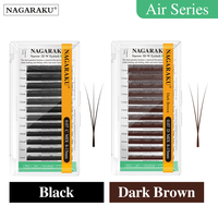 Extensions de cils NAGARAKU en forme de W 3D, volume intense, bouquets pré-faits, cils super doux, pleins et denses