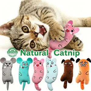 Jouet à mâcher en peluche pour chat, motif dessin animé, avec son, à la catnip, pour le nettoyage des dents, résistant aux morsures, anti-ennui, pour chatons, usage intérieur - Product Image 1