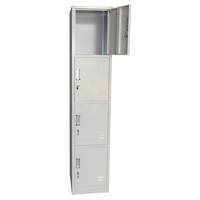 Offre Spéciale Armoire de salle de sport en métal Almirah à 4 portes en acier avec serrure à clé pour bureau à domicile ou meubles de chambre à coucher
