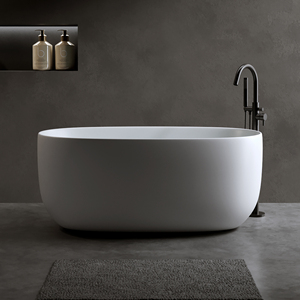 OE HOME Solid Surface Bathtub <b>Bath</b> Seat Modern Designed Independent Bathtub Pop-up Drainage Overflow Pipes <b>Storage</b> for Bathroom - Product Image 1