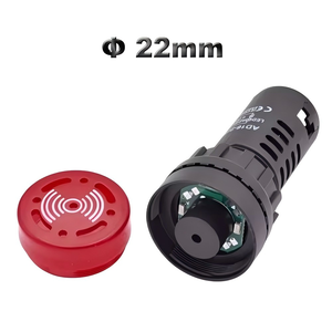 AD16 22SM pannello montaggio segnale di allarme lampada 12V 24V 110V 220V lampeggiante indicatore LED con cicalino intermittente di plastica verde rossa - Product Image 4