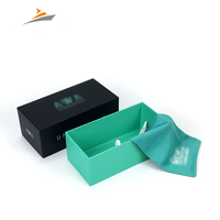 Étui pour lunettes de soleil en papier couché de carton noir de luxe avec logo personnalisé Boîte supérieure et inférieure