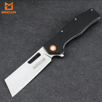 Couteau pliant en acier D2 avec pivot à roulement à billes, manche en Micarta, lame finition Stonewashed, couteau de poche EDC pour le camping, la randonnée et les activités de plein air