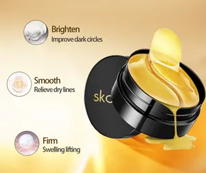 Onder Eye 24K Gold Behandeling Custom Koreaanse Huidverzorging Oogmasker Patch Verhelderende Hydrogel Schoonheid Gel Patches Voor Donkere Kringen