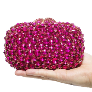 <span class=keywords><strong>Borsa</strong></span> Clutch di Lusso <span class=keywords><strong>Fucsia</strong></span> Fatta a Mano con Cristalli Rosa e Diamanti, <span class=keywords><strong>Borsa</strong></span> da Sera da <span class=keywords><strong>Donna</strong></span> con Strass e Catene Metalliche per Matrimoni e Feste - Product Image 4